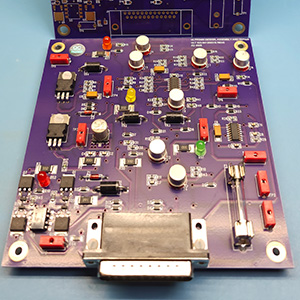 A group of green electrical boards.